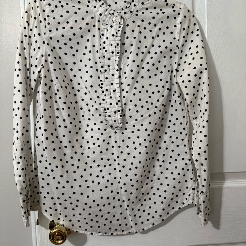 Crown & Ivy Black Polka Dot Button Down Shirt